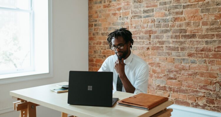 entrepreneur working at a desk