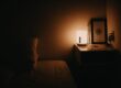 Dark Bedroom with Sleep Lamp